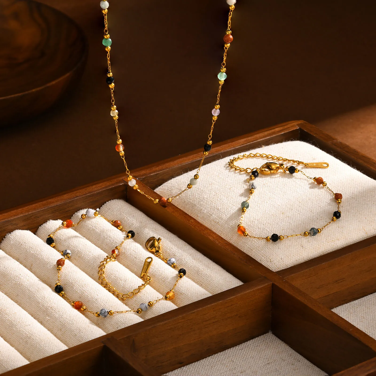 Nature Stone Beaded Chain  Ank - Jc Jewelry & Watches Photos 评论和价格