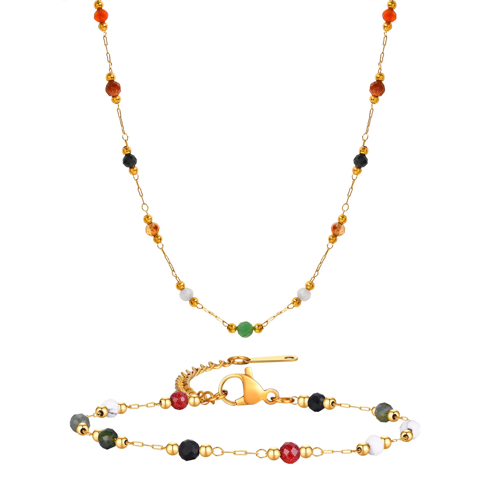 Nature Stone Beaded Chain  Ank - Jc Jewelry & Watches Photos 评论和价格